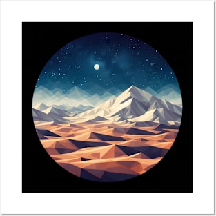 Low Poly Night Desert Posters and Art